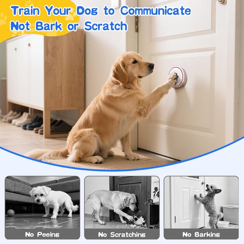 ChunHee Dog Door Bell for Potty Training – Wireless Doggie Doorbell to Go Outside, 1.6in Touch Surface, Easy for Puppy & Adult Dogs, IP55 Waterproof, 500FT Range, 55 Ringtones, Adjustable Volume - Image 3